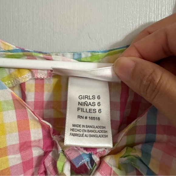 Sweet Heart Rose Plaid Pink and Yellow Sundress Size 6 - Picture 4 of 8